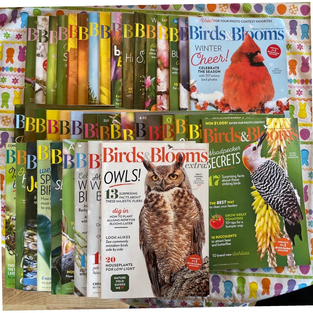 Birds & Blooms Magazine Lot of 41 Excellent Birding Garden Photograph